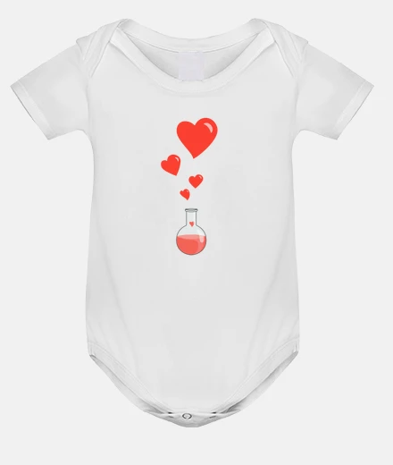 Kids love chemistry flask of hearts geek white