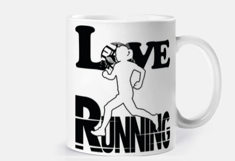 Cup love love running run runner black