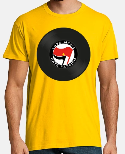 T-shirt love music hate fascism