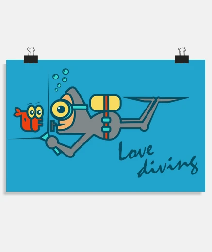 Poster love plongée