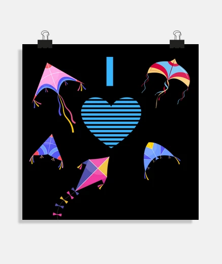 Poster love the kite
