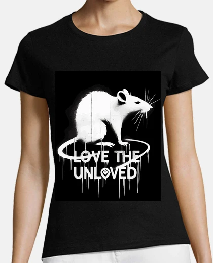 T-shirt Love The Unloved Rat Monochromatic