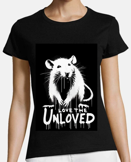 T-shirt Love The Unloved Rat Monochromatic