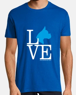 Love boxer dog perro azul