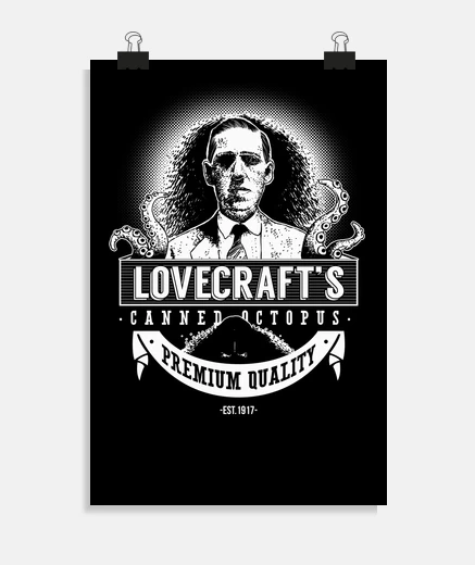Poster lovecraft can ned octopus (lumière)