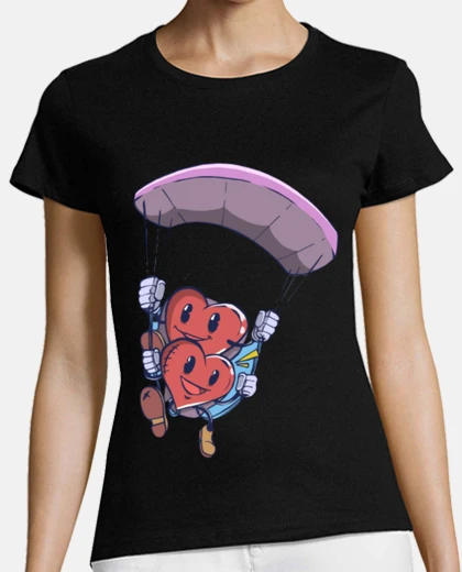 T-shirt lovers in paragliding, couple, binomial,