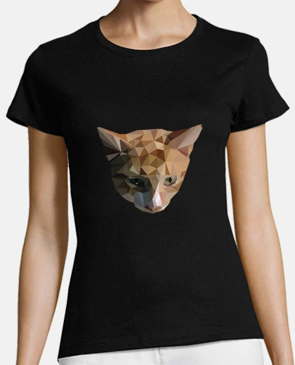 Tee-shirt low poly shirt femme de chat
