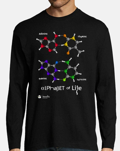 Tee-shirt ɑlphaβet de la vie (fonds sombres)