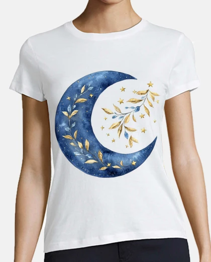 T-shirt luna blu e pianta