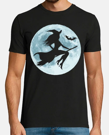 T-shirt luna e strega con mazza
