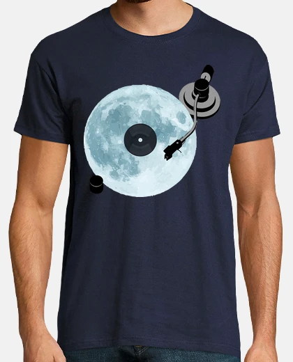Playera Luna Llena / Vinilo / Dj / Tocadiscos