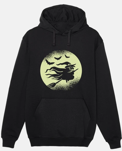 Sudadera Luna Llena Bruja Y Murciélagos Magia Feminista Halloween