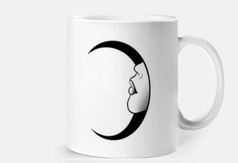 Tazza luna semplice volto femminile