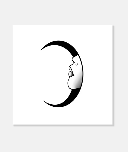 Stampa luna semplice volto femminile