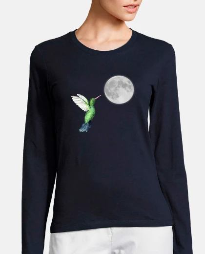 Playera Luna y colibrí