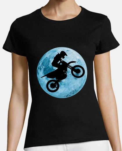 Playera luna y piloto de motocross