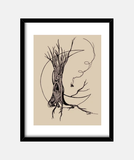 Framed lunar tree frame