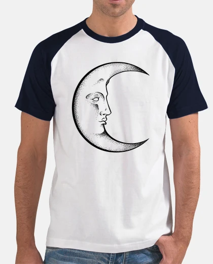 Tee-shirt Lune visage dotwork