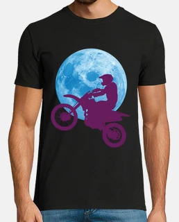 lune bleue avec vélo de motocross