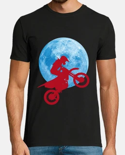 lune bleue avec vélo de motocross