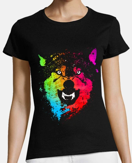 T-shirt lupi al neon
