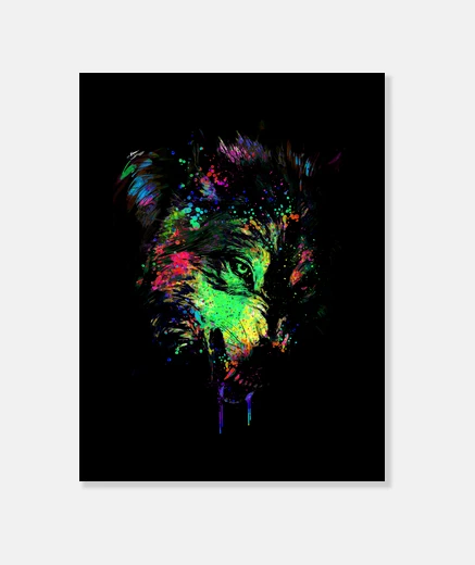 Stampa lupi technicolor