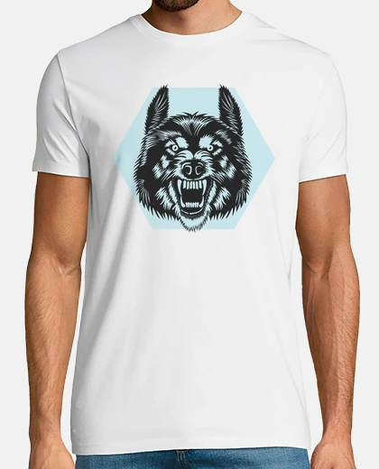 T-shirt lupo arrabbiato