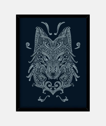 Quadro lupo decorato