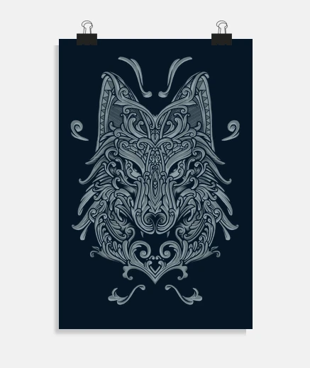 Poster lupo decorato