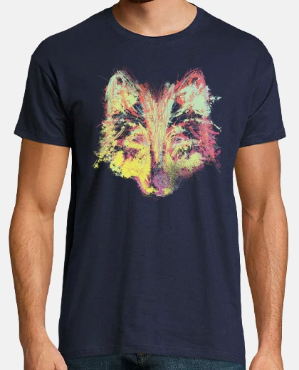 T-shirt lupo explosion di colore