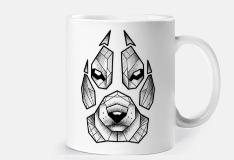 Tazza lupo geometrico a pois