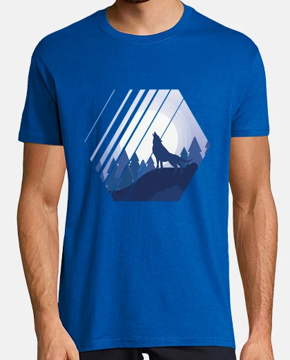 T-shirt lupo holwing natura luna foresta