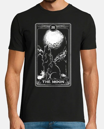 T-shirt lupo la luna carta dei tarocchi