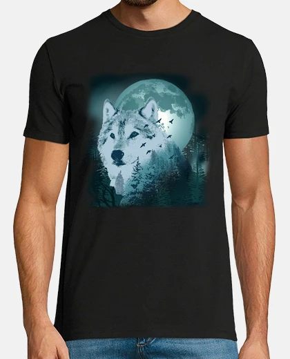 T-shirt lupo luna piena