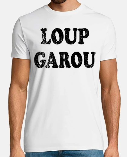 T-shirt lupo mannaro messaggio nero