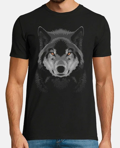 T-shirt lupo nell&#39;ombra