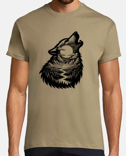 T-shirt lupo selvaggio avventure  natura