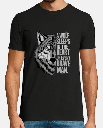 T-shirt lupo selvatico nell39uomo predatore tes