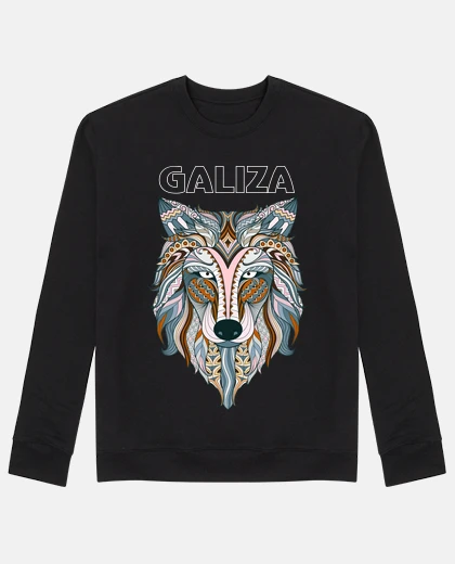 Felpa lupo tribale, felpa unisex senza cappuccio.