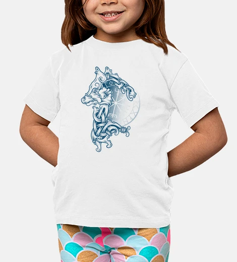 Abbigliamento lupo vichinghi fenrir dotwork e vegvisi