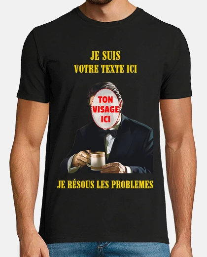 Tee-shirt m wolf avec ton visage - je resous les problemes