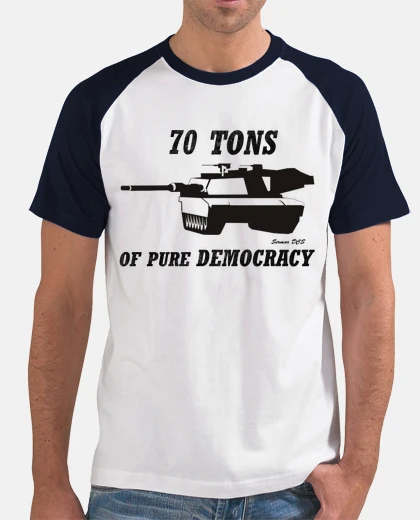 T-shirt m1 abrams carroarmato , white, pure democracy