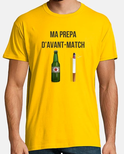 Tee-shirt Ma prépa foot : Bière cigarette