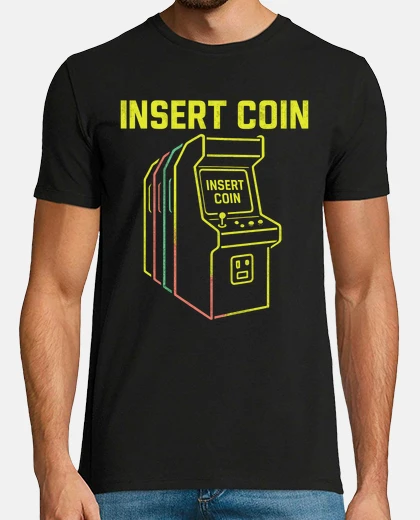 T-shirt Macchine arcade inserisci coin vintage 