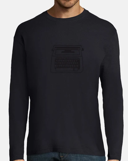 Tee-shirt machine à écrire homme noir à manches longues