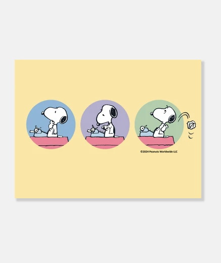 Tableau machine à écrire snoopy
