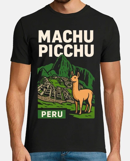 Tee-shirt Machu Picchu Pérou paysage de lamas