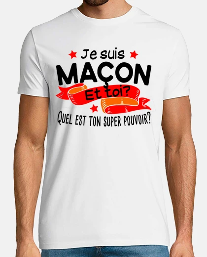 Tee-shirt Maçon Ouvrier Bâtiment Métier Super Pouvoir