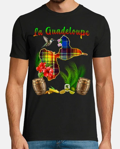 Tee-shirt Madras Guadeloupe 971 Ile Paradisiaque