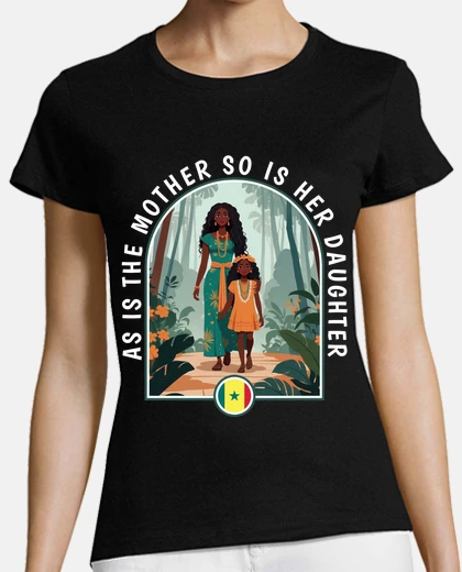 T-shirt madre senegalese e sua figlia capitale bandiera del calcio